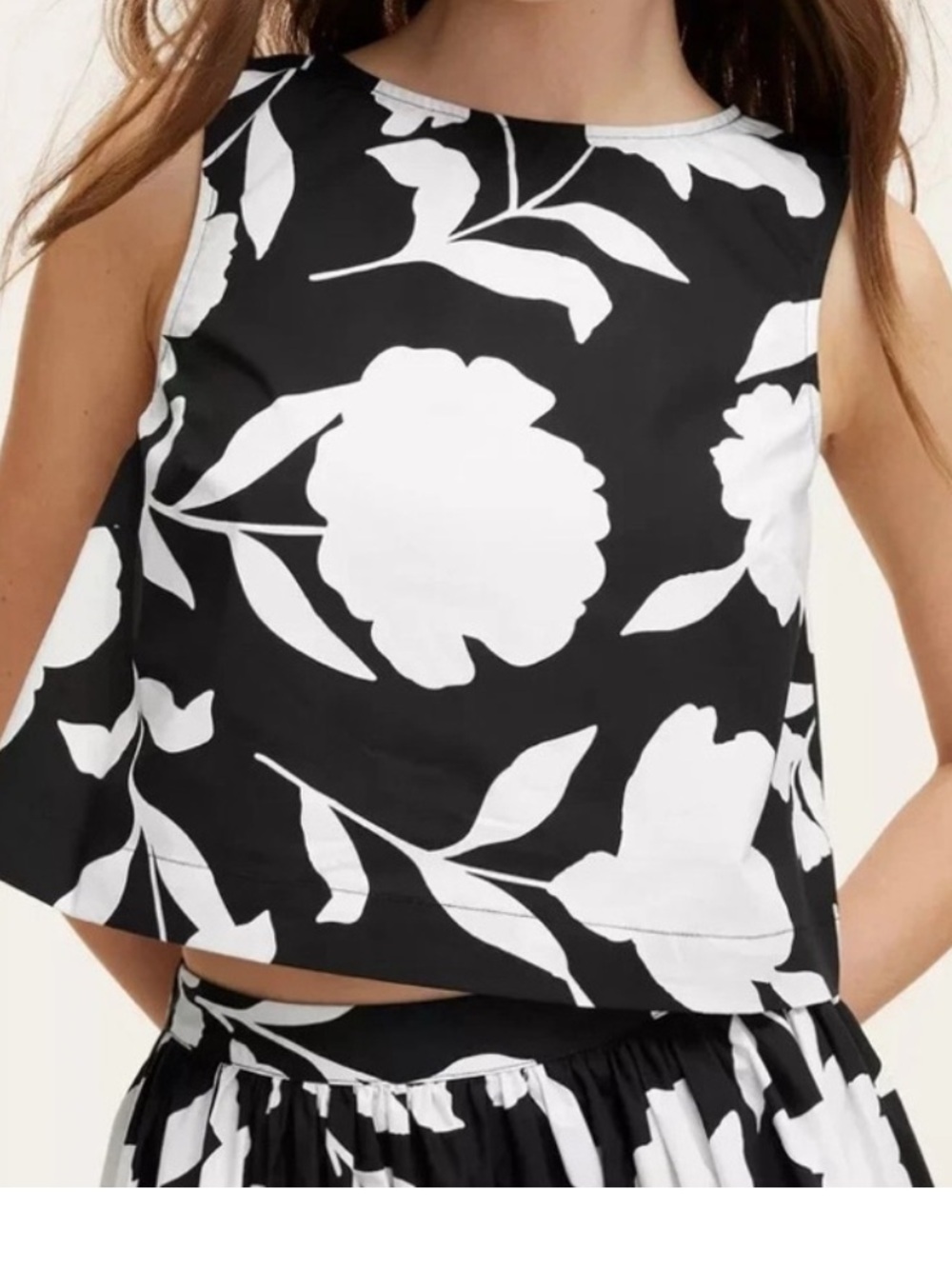 kate spade Black & White Floral Sleeveless Top